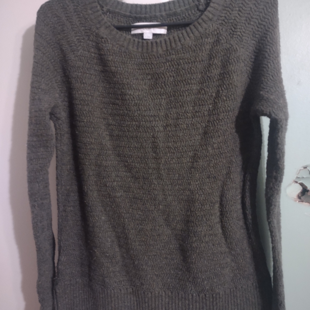 Woman's Olive Green Long Sleeve Pull over Sweater the Loft‎ size Medium